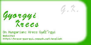 gyorgyi krecs business card